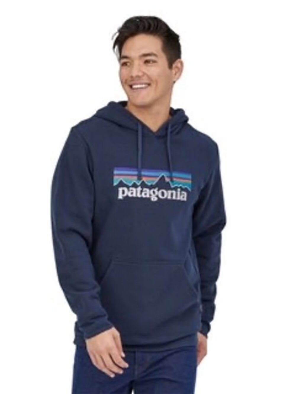 NWOT Men’s Patagonia Navy P-6 Logo Uprisal Sweatshirt Hoodie Regular Fit L